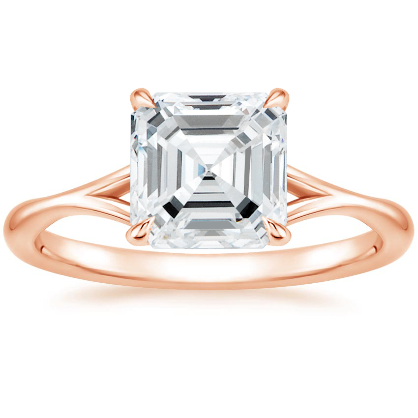 14K Rose Gold Valetta Ring, large top view