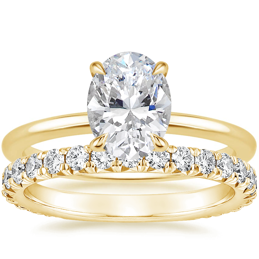Luxe Sienna Diamond Ring with Sienna Eternity Diamond Ring (7/8 ct