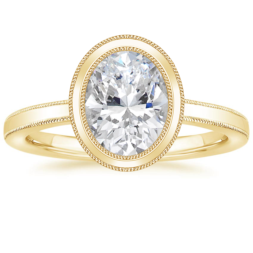 18K Yellow Gold Blair Bezel Ring, large top view