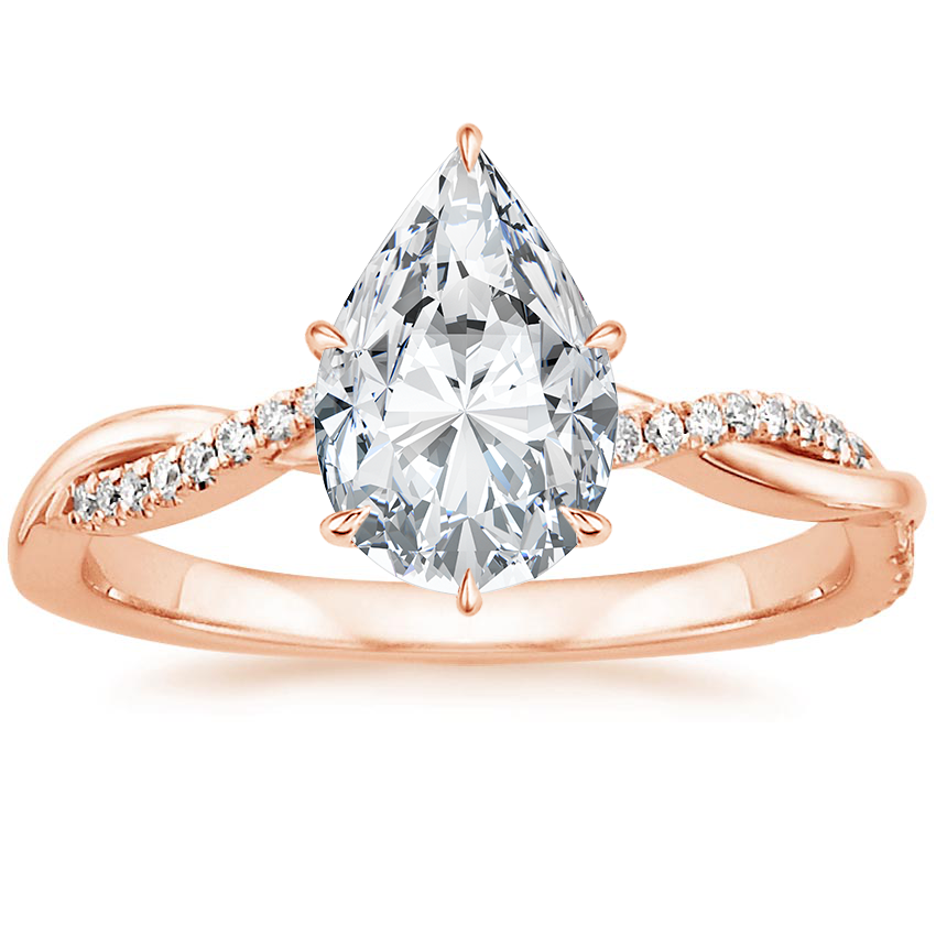 14K Rose Gold Petite Twisted Vine Diamond Ring (1/8 ct. tw.), large top view