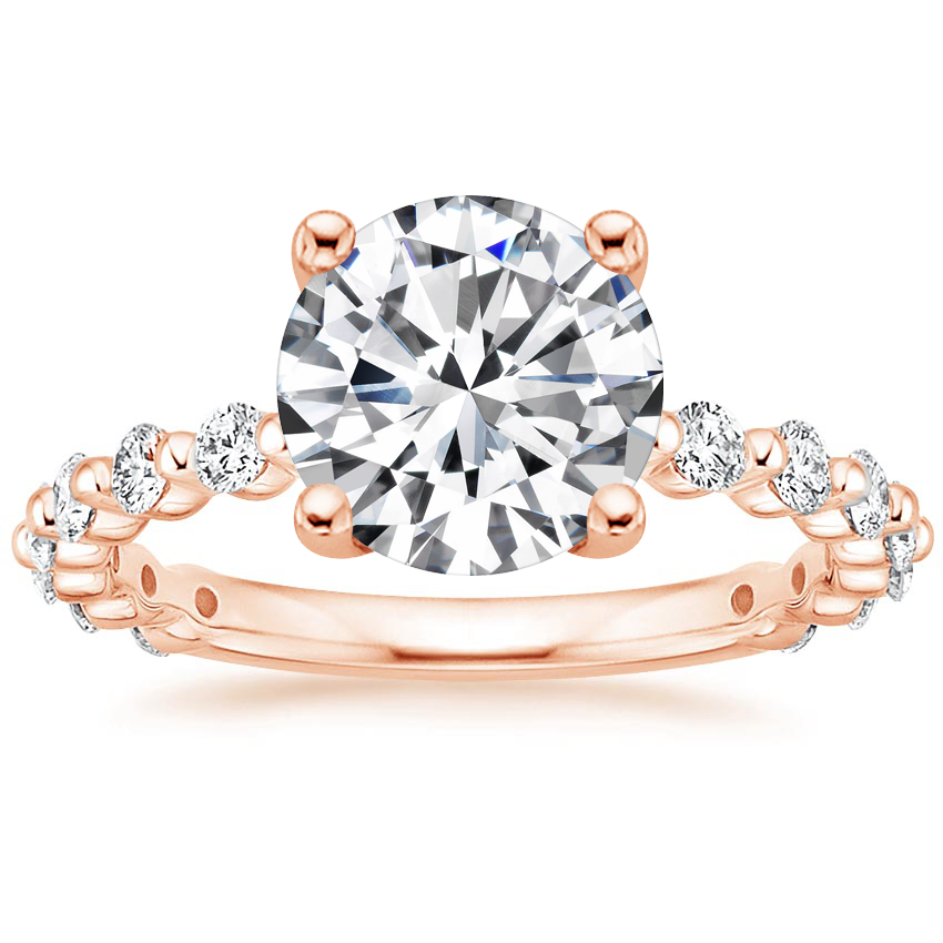 14K Rose Gold Marseille Three-Quarter Coverage Diamond Ring, large top view