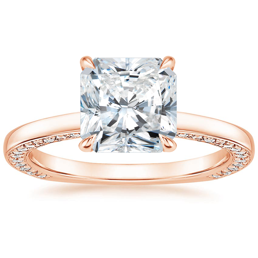 14K Rose Gold Charlotte Diamond Ring, large top view
