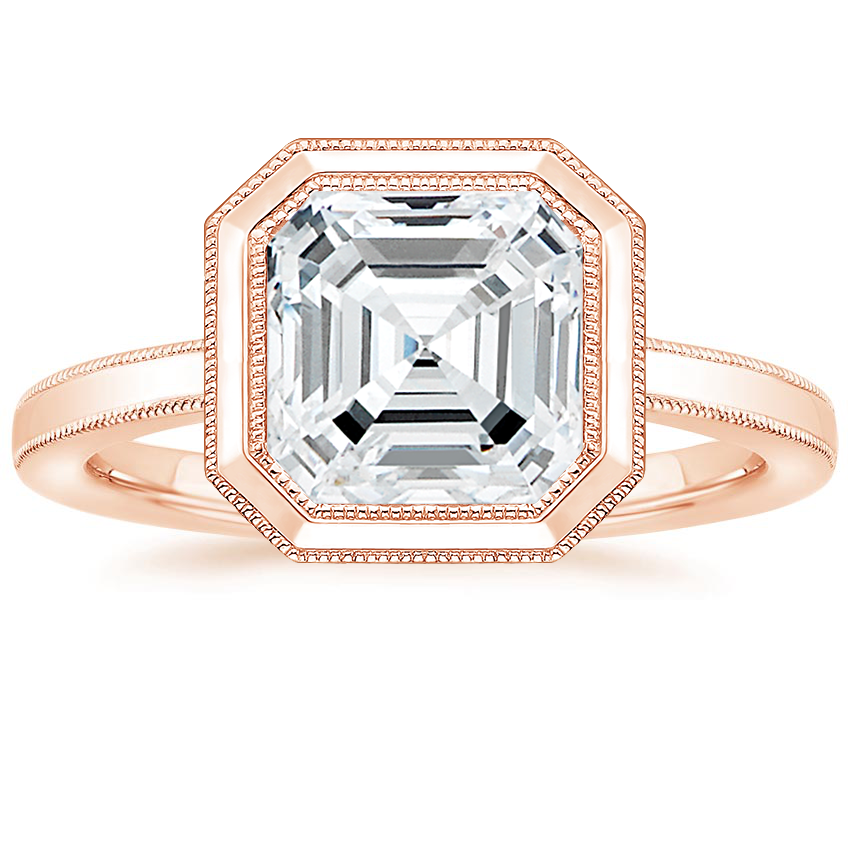 14K Rose Gold Blair Bezel Ring, large top view