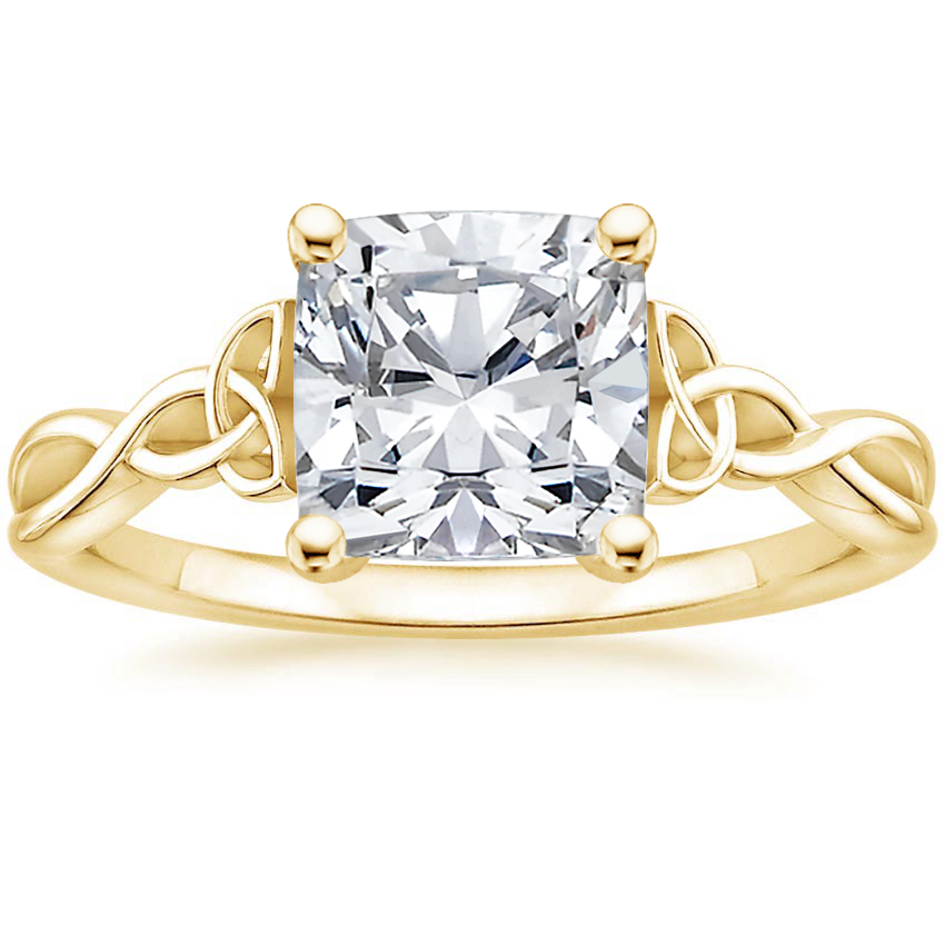 18K Yellow Gold Celtic Love Knot Ring, large top view