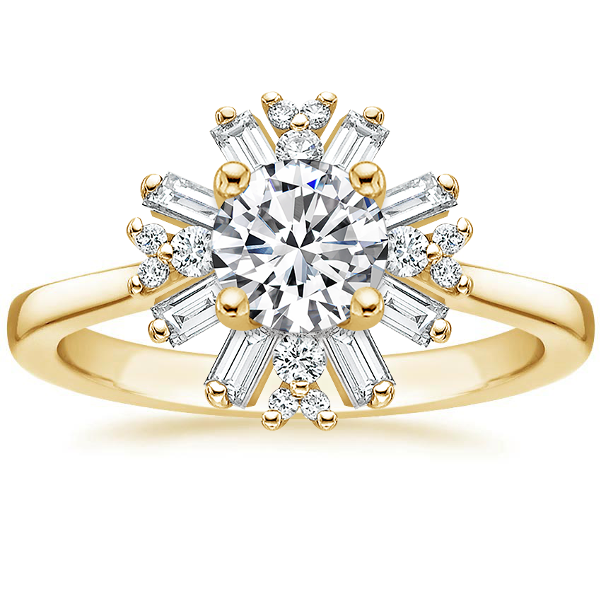 Halo Baguette Engagement Ring Ballerina Brilliant Earth