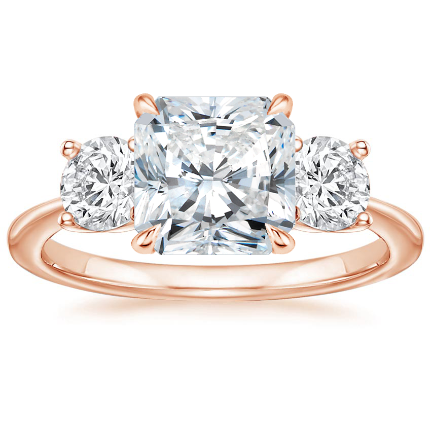 14K Rose Gold Luxe Selene Three Stone Diamond Ring (2/3 ct. tw.), large top view