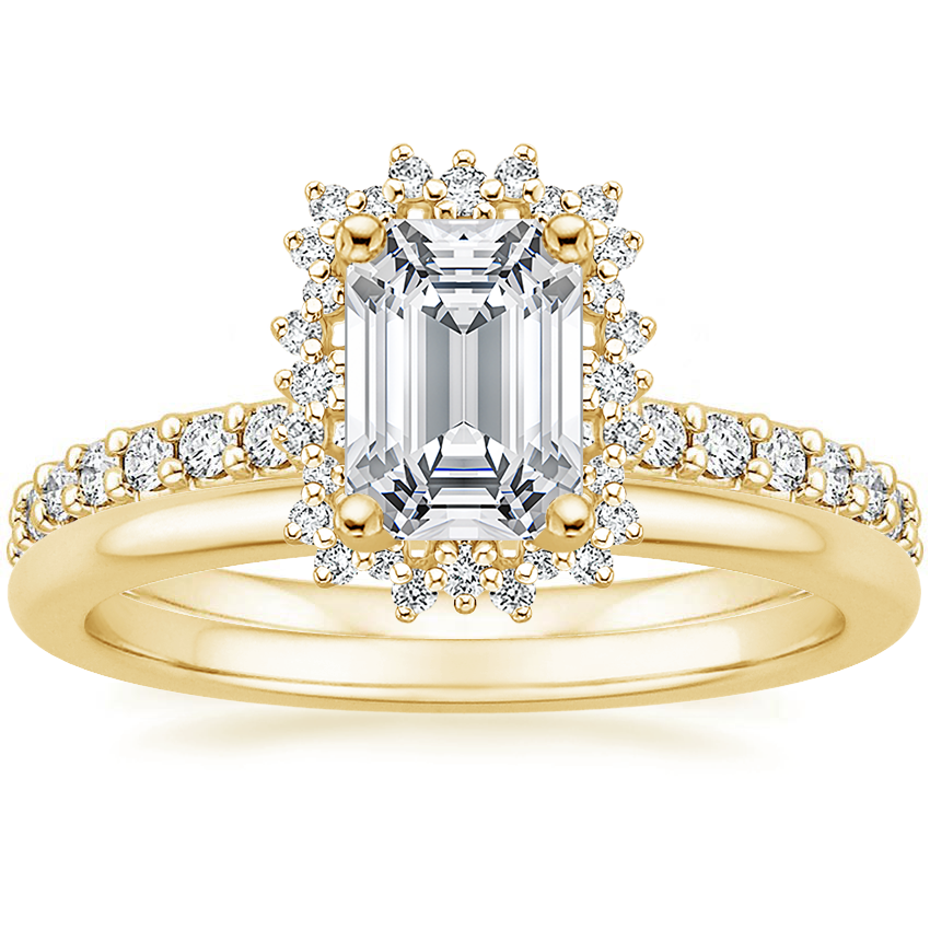 18K Yellow Gold Twilight Diamond Ring with Petite Comfort Fit