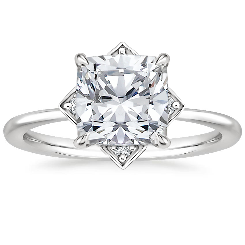 Platinum Gardenia Diamond Ring, large top view