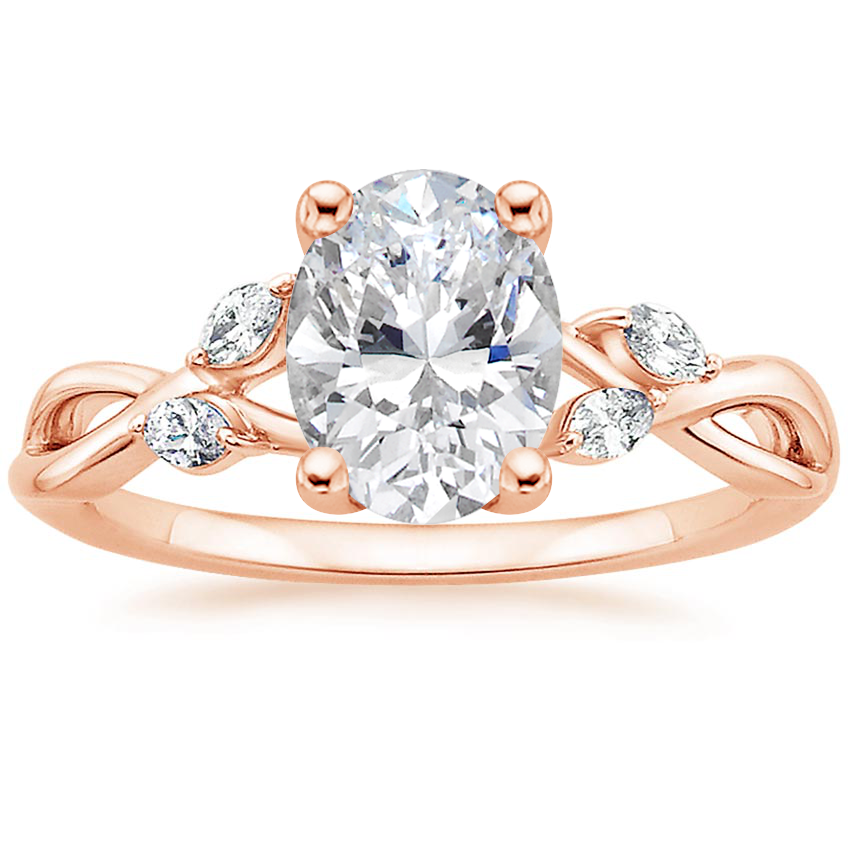 14K Rose Gold Willow Diamond Ring (1/8 ct. tw.), large top view
