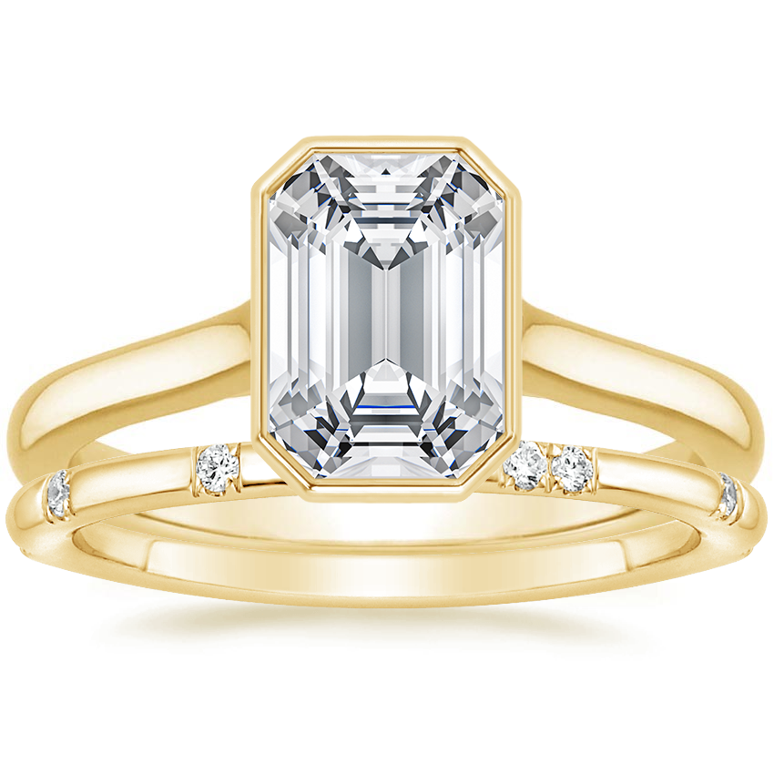 18K Yellow Gold Luna Ring with Astra Diamond Ring