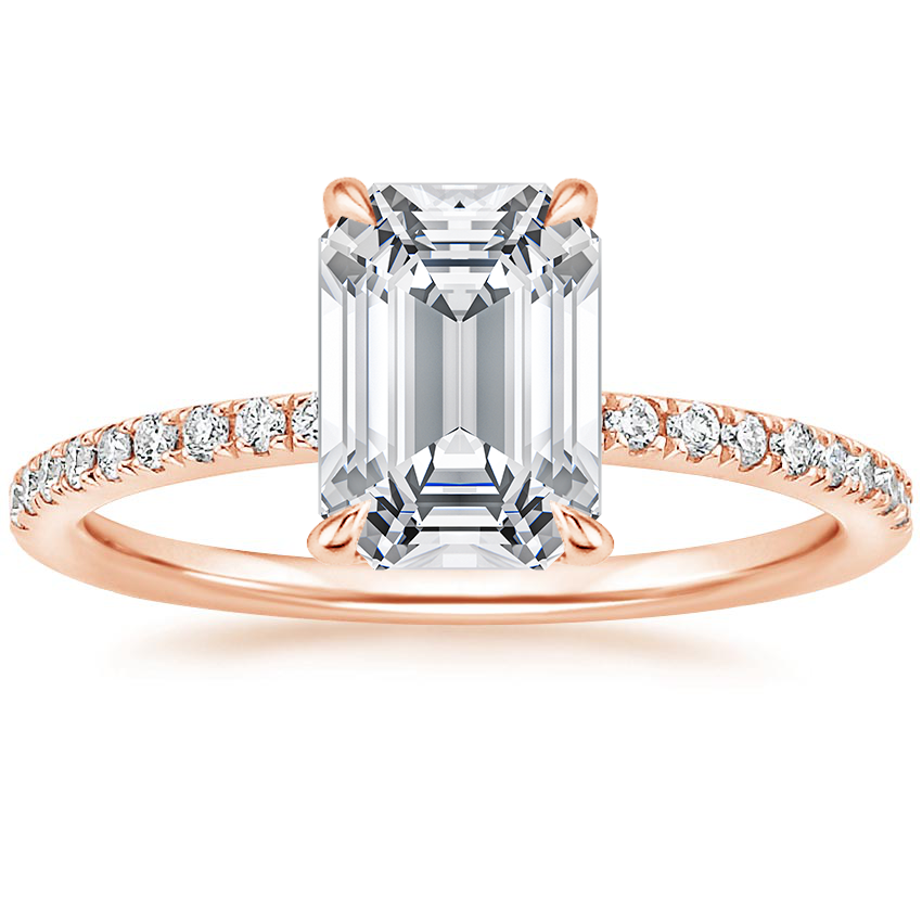 14K Rose Gold Perfect Fit Half Coverage Hidden Halo Diamond Ring (1/5 ct. tw.), large top view