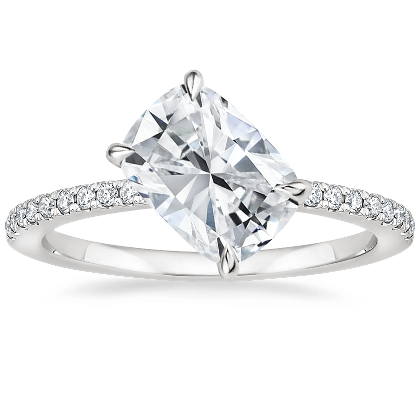 18K White Gold Pisa Diamond Ring, large top view