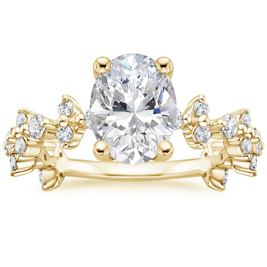 18K Yellow Gold Reflection Diamond Ring, large top view