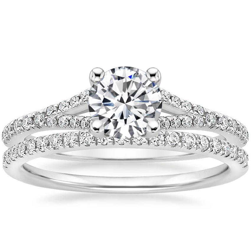 18K White Gold Flair Diamond Ring with Ballad Diamond Ring (1/6 ct. tw.)