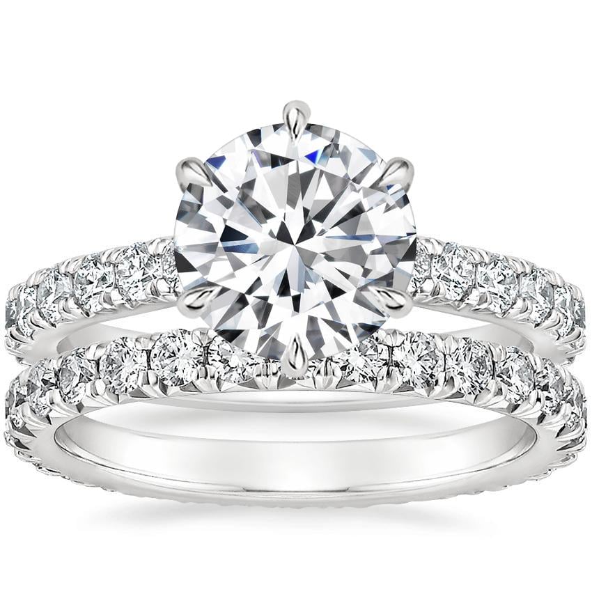 Luxe Sienna Diamond Ring with Sienna Eternity Diamond Ring (7/8 ct