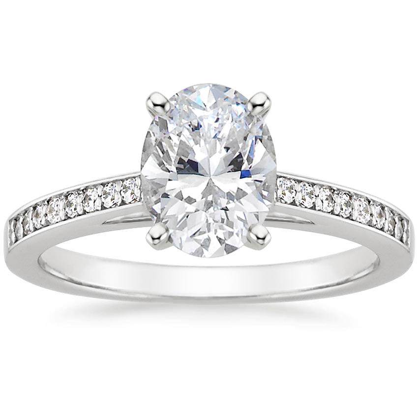 18K White Gold Starlight Channel Set Diamond Ring, large top view
