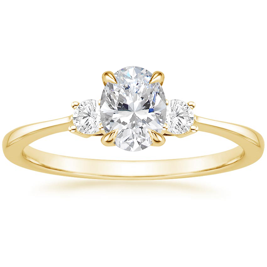 Petite Three Stone Engagement Ring 