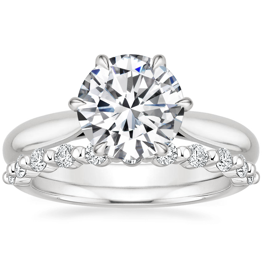 18K White Gold Catalina Ring with Marseille Diamond Ring 1 3 ct. tw