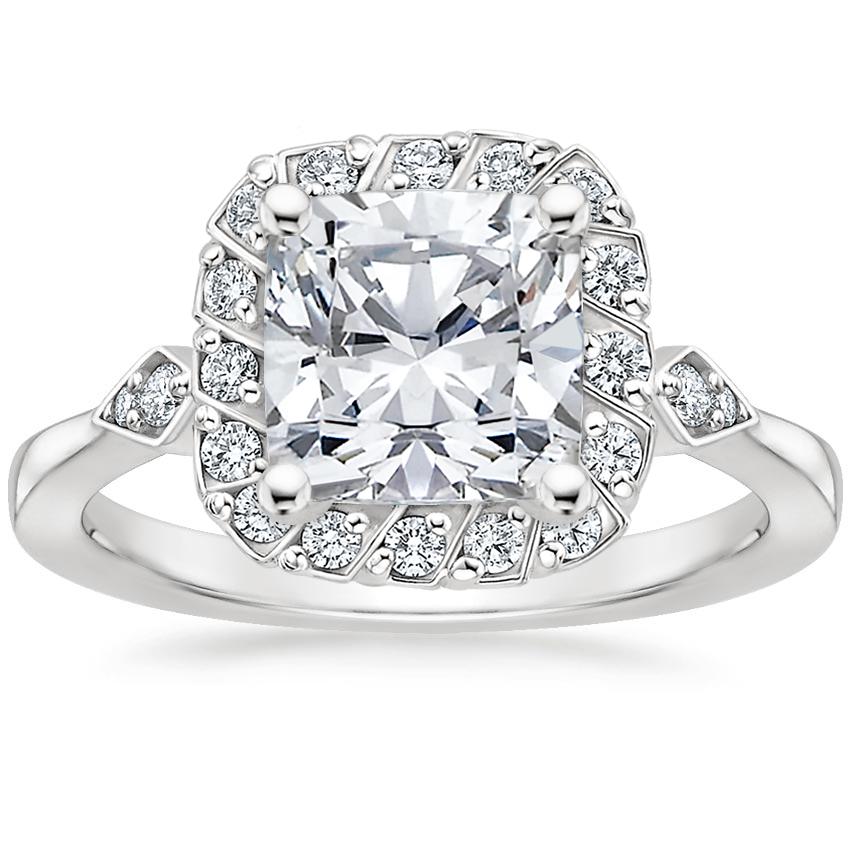 Platinum Geo Halo Diamond Ring, large top view