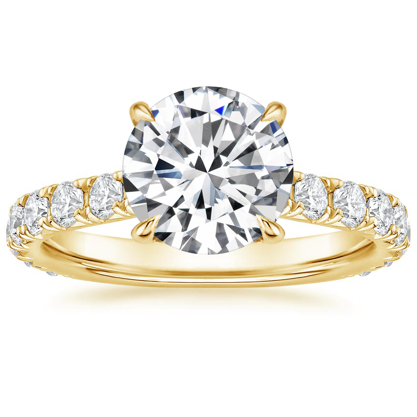 18K Yellow Gold Anthology Three-Quarter Coverage Diamond Ring, large top view