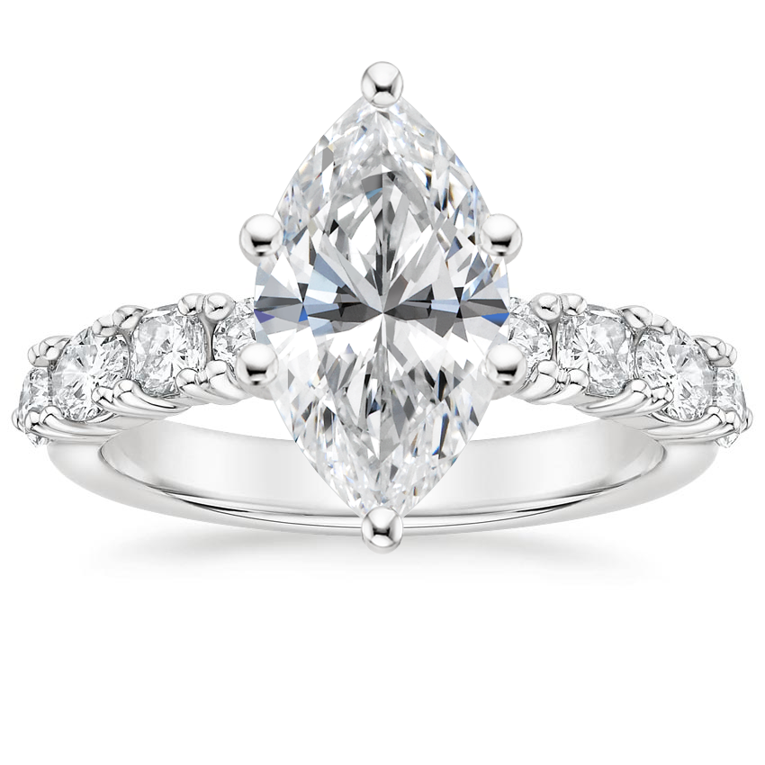 Platinum Montage Diamond Ring, large top view