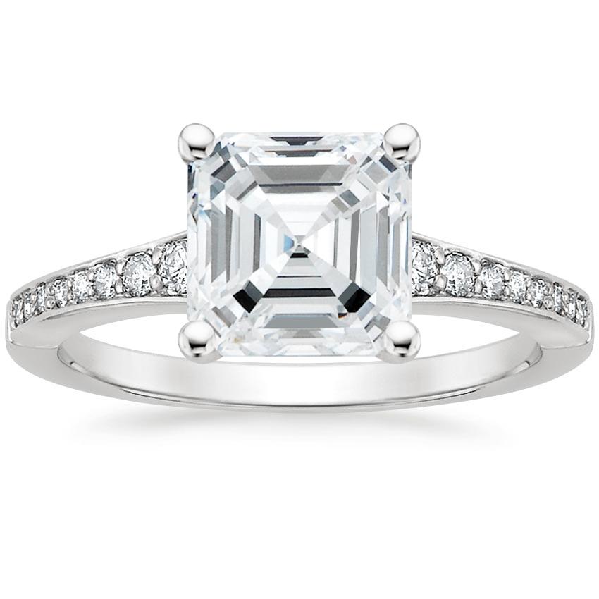 18K White Gold Poetica Diamond Ring, large top view