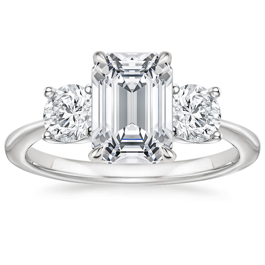 Platinum Luxe Selene Three Stone Diamond Ring (2/3 ct. tw.), large top view