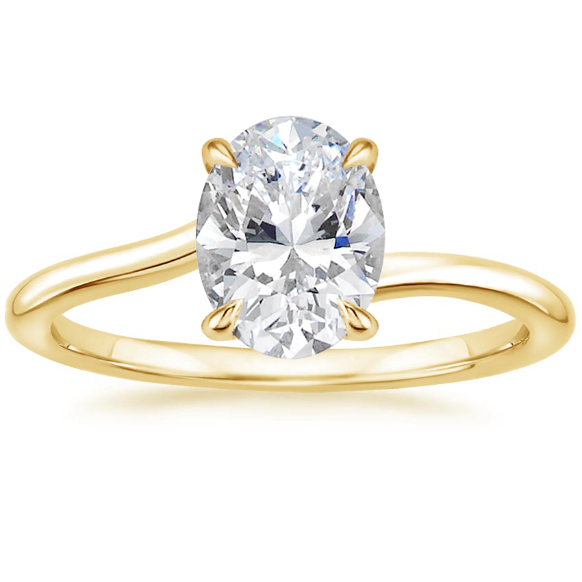 18K Yellow Gold Monsella Solitaire Ring, large top view