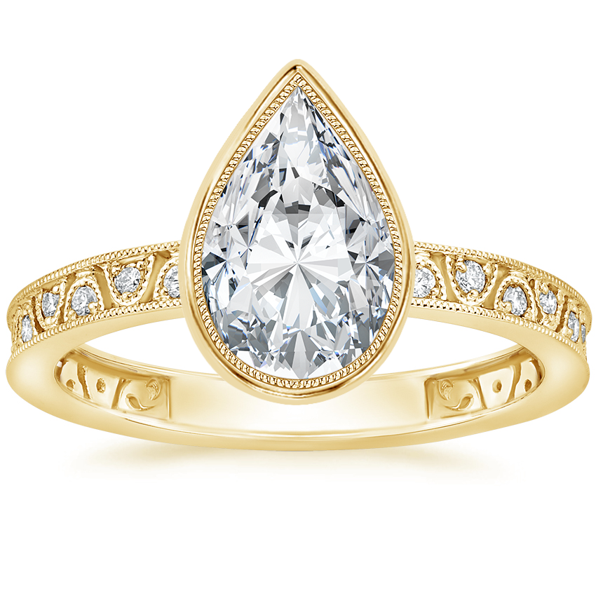 18K Yellow Gold Sinclair Art Deco Diamond Ring (1/6 ct. tw.), large top view