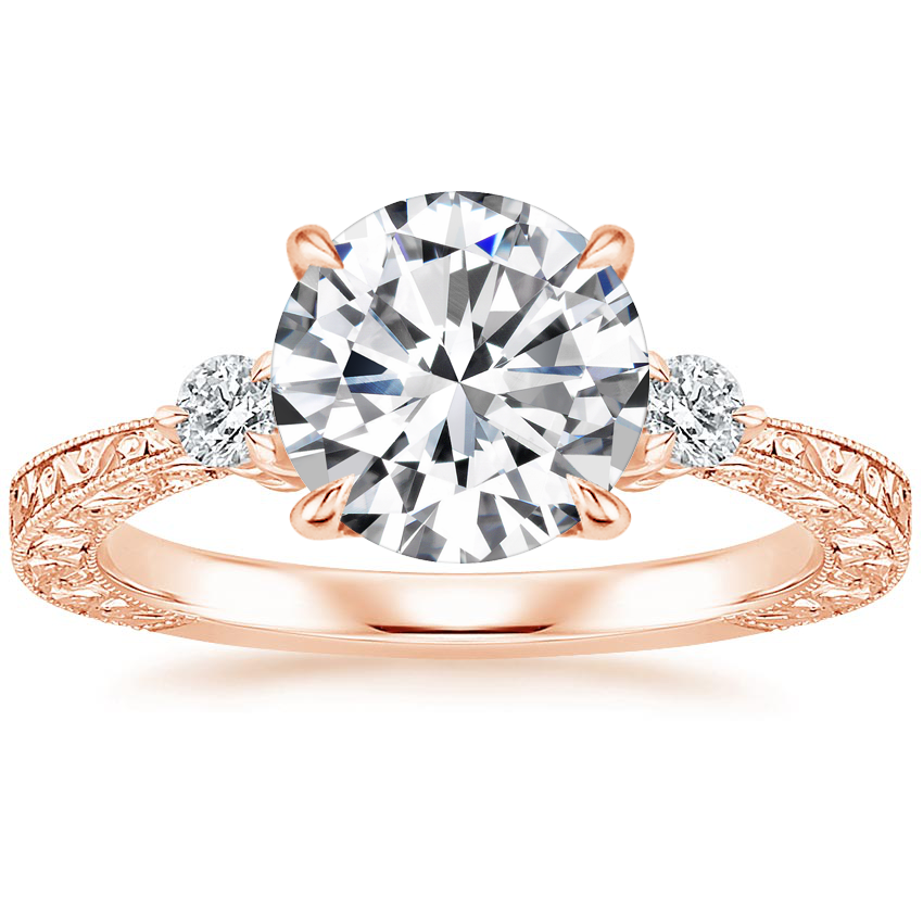 14K Rose Gold Bristol Diamond Ring, large top view