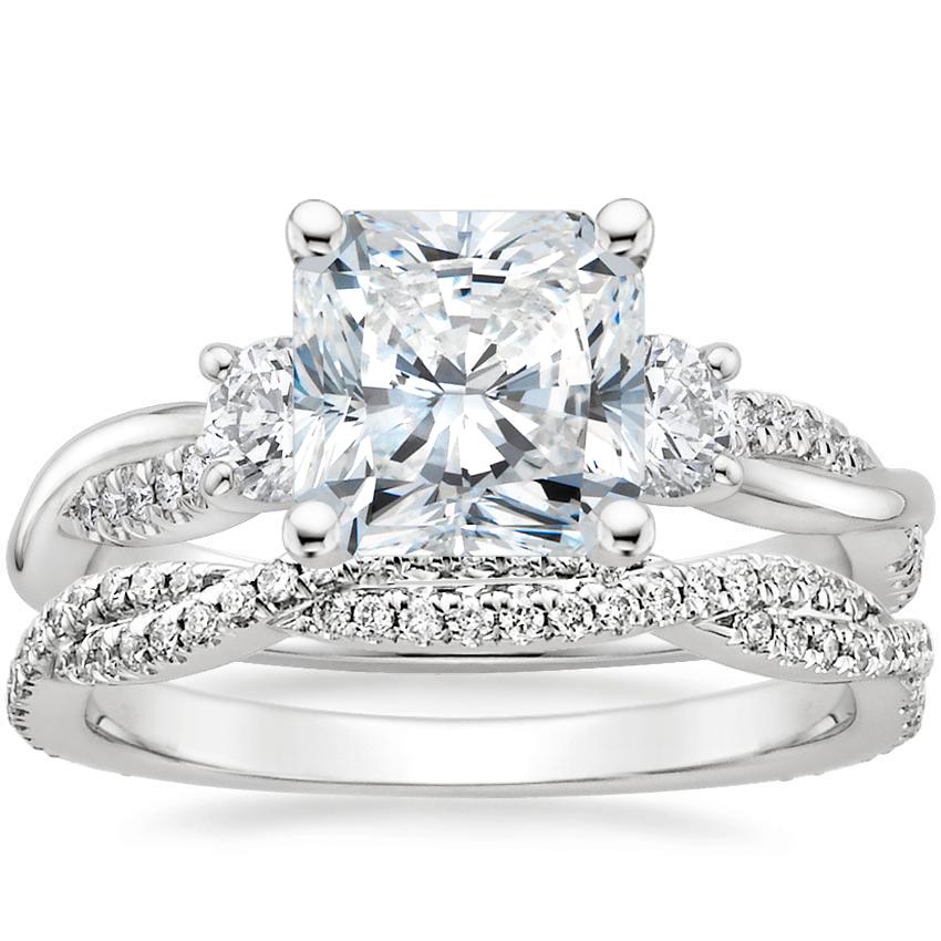 Petite luxe twisted top vine diamond ring