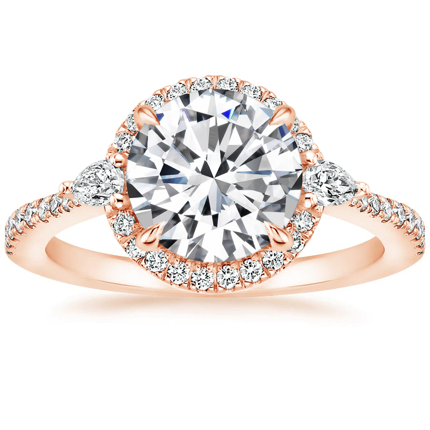14K Rose Gold Luxe Aria Halo Diamond Ring (1/4 ct. tw.), large top view