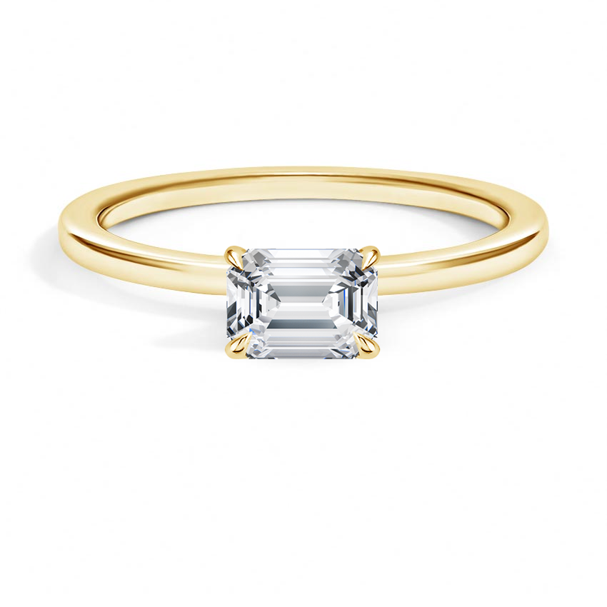 East west top solitaire ring