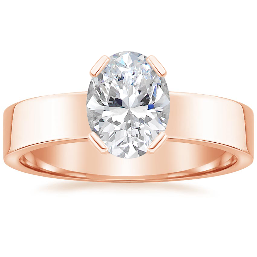 14K Rose Gold Parker Solitaire Ring, large top view