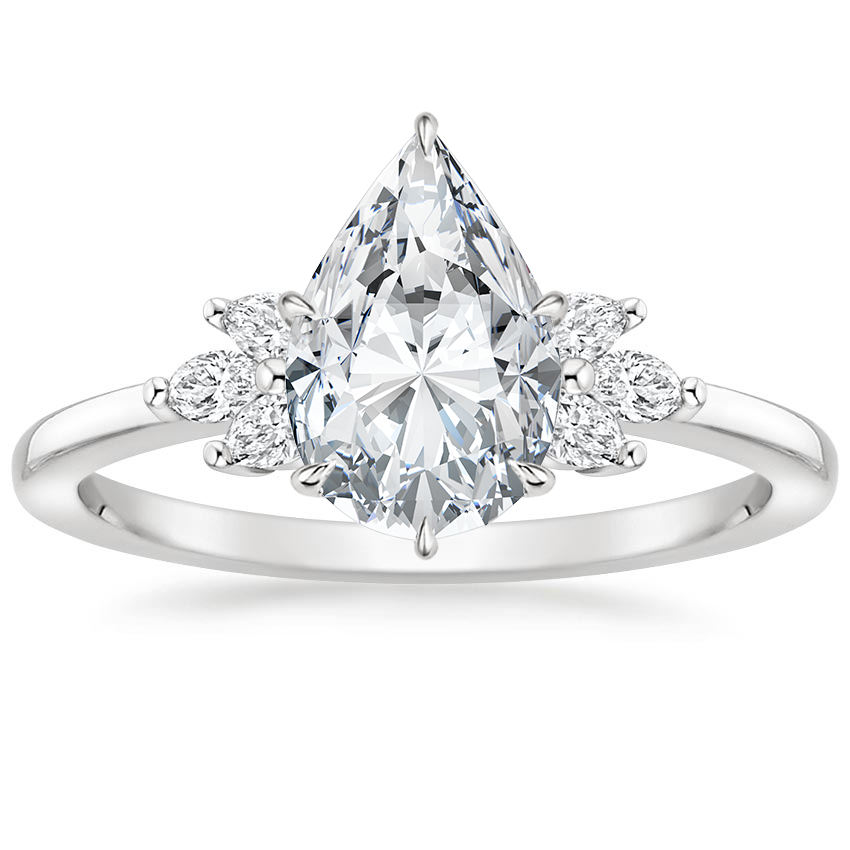 18K White Gold Stella Diamond Ring, large top view