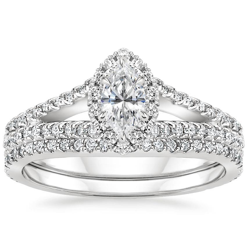 18K White Gold Fortuna Lab Diamond Bridal Set 2 3 ct. tw
