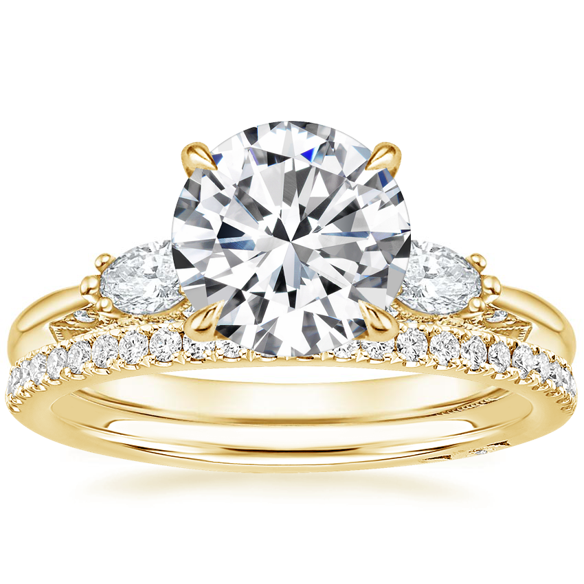 18K Yellow Gold Simply Tacori Three Stone Marquise Diamond Ring