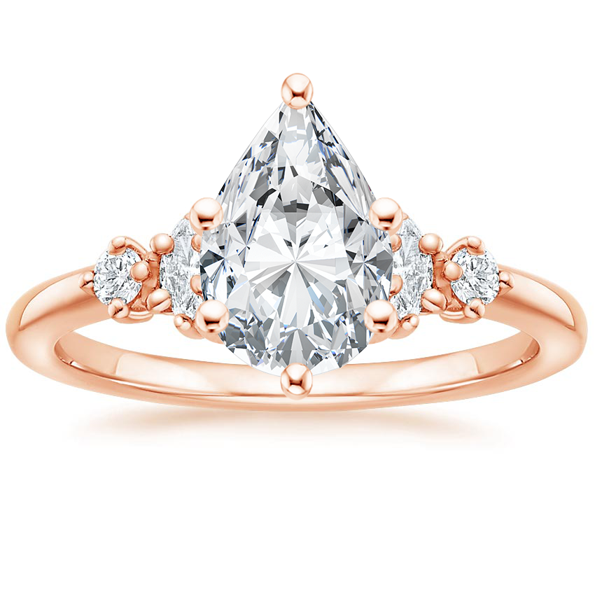 14K Rose Gold Miroir Diamond Ring, large top view