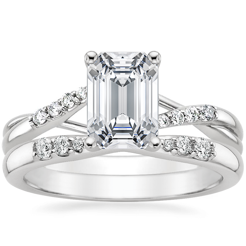 18K White Gold Chamise Diamond Ring 1 15 ct. tw. with Lark Diamond Ring