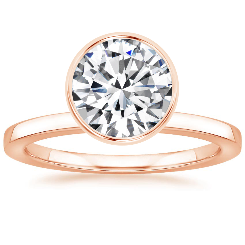 14K Rose Gold Cielo Bezel Ring, large top view