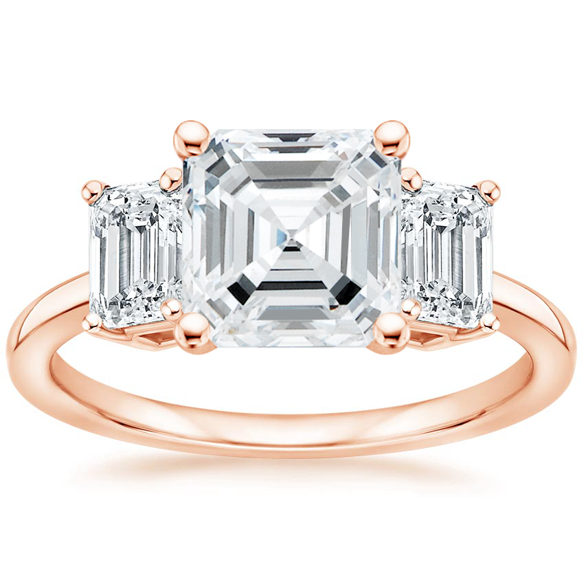 14K Rose Gold Luxe Rhiannon Three Stone Diamond Ring (3/4 ct. tw.), large top view