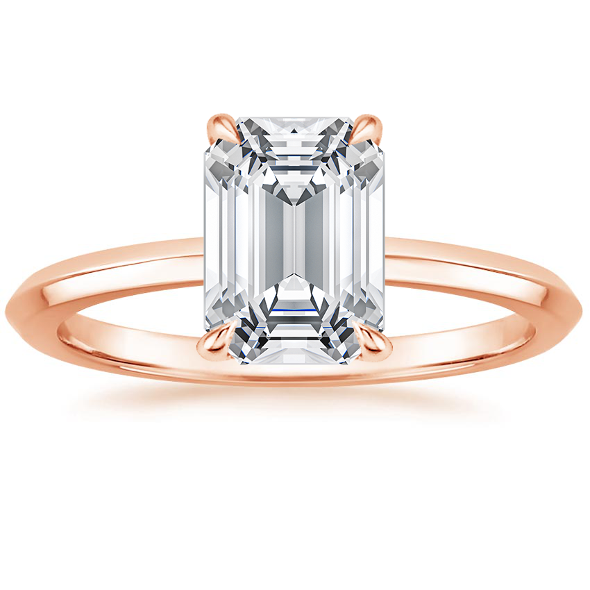 14K Rose Gold Hazel Solitaire Ring, large top view
