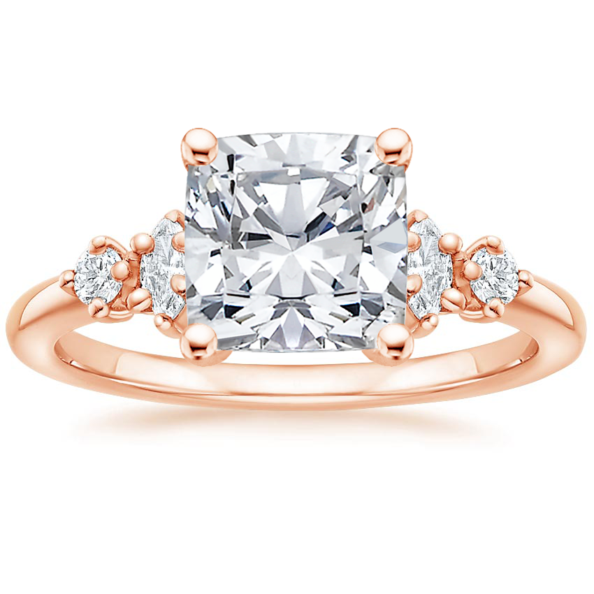 14K Rose Gold Miroir Diamond Ring, large top view