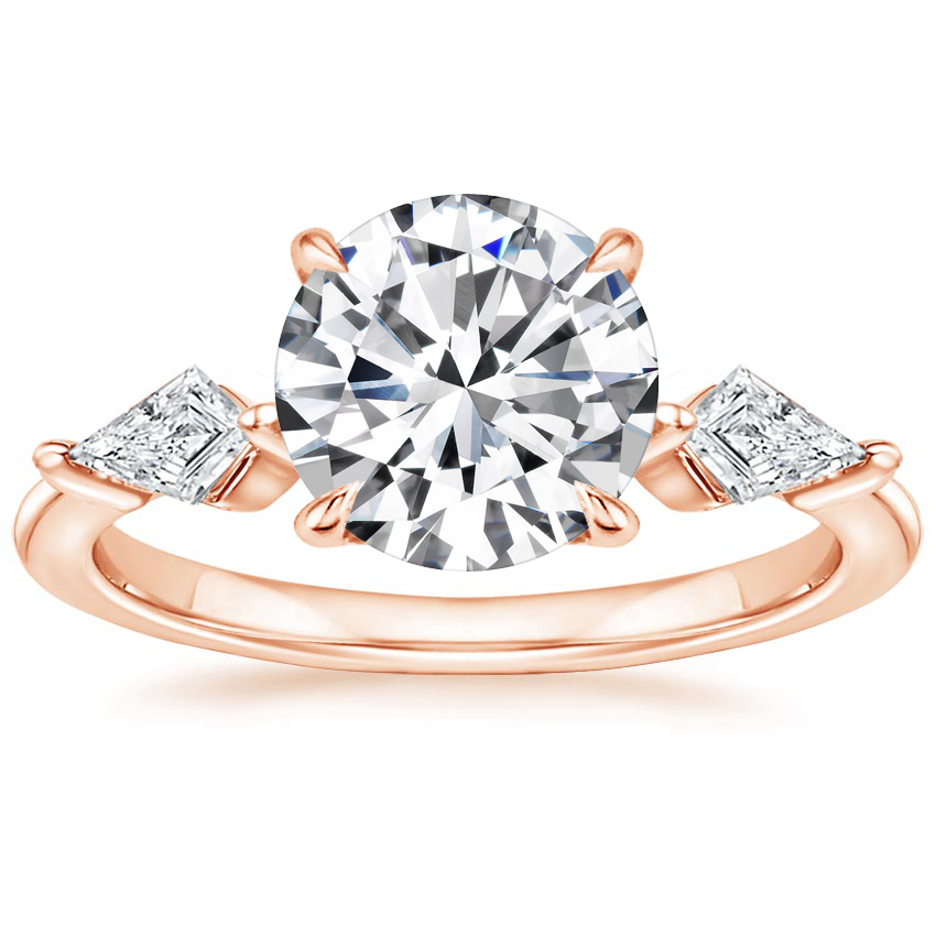 14K Rose Gold Luxe Cometa Three Stone Diamond Ring (1/3 ct. tw.), large top view
