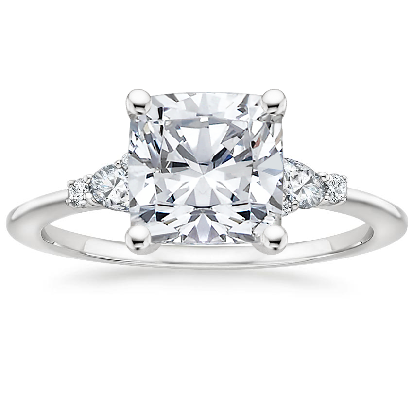 18K White Gold Leighton Asymmetrical Diamond Ring, large top view