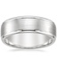 7mm Beveled Edge Matte Wedding Ring with Grooves in Platinum
