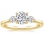 18K Yellow Gold Perfect Fit Three Stone Diamond Ring, smalltop view