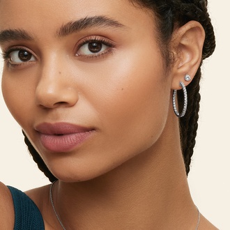 Bliss Lab Created Diamond Hoop Earrings (2 ct. tw.) in 14K White Gold
