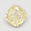 0.91 Ct. Fancy Light Yellow Cushion Diamond