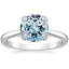 Aquamarine Adorned Dawn Diamond Ring in 18K White Gold
